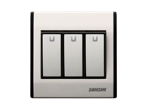 Three single (double) control large button switch
